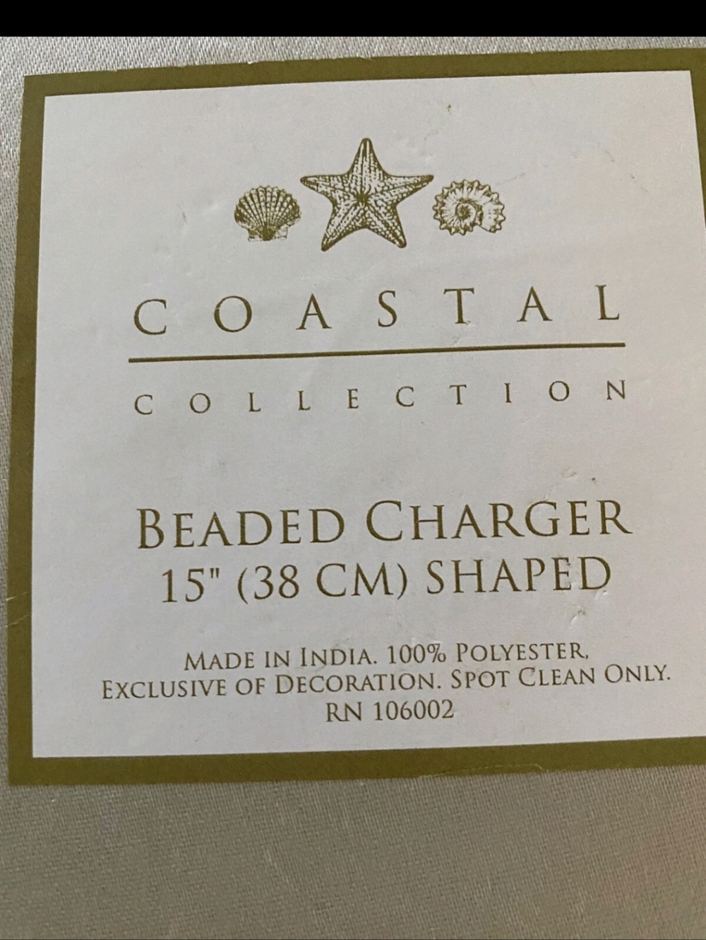 4pc Set Jeweled Coastal Beaded Placemats Chargers Nautilus Shell Gorgeous New - Picture 5 of 7